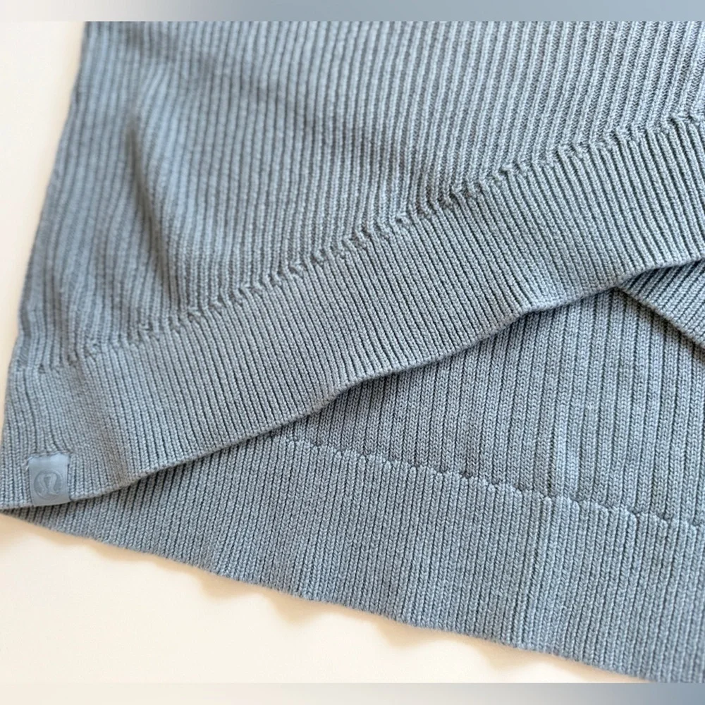 lululemon Reversible Crossover Sweater Blue Chambray Cashmere Blend Sz 12